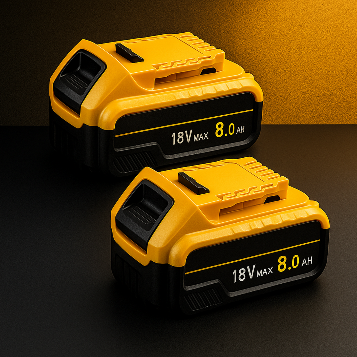 x4 PowerMax 8000mAh Battery™ – 20V MAX Dewalt-Compatible Lithium-Ion Batteries (4-Pack High-Capacity Upgrade)