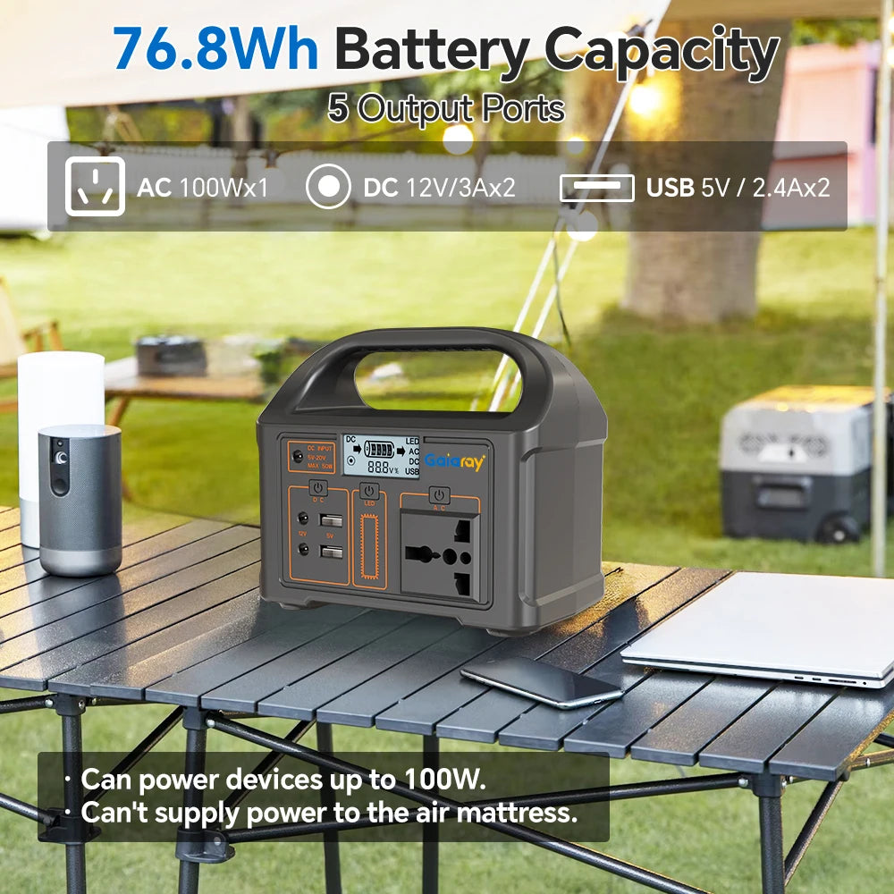 Booked Builders 460Wh Portable Power Station – LiFePO4 Solar Generator with Dual 110V/220V Output & LED Light for Camping, RV, and Home Backup