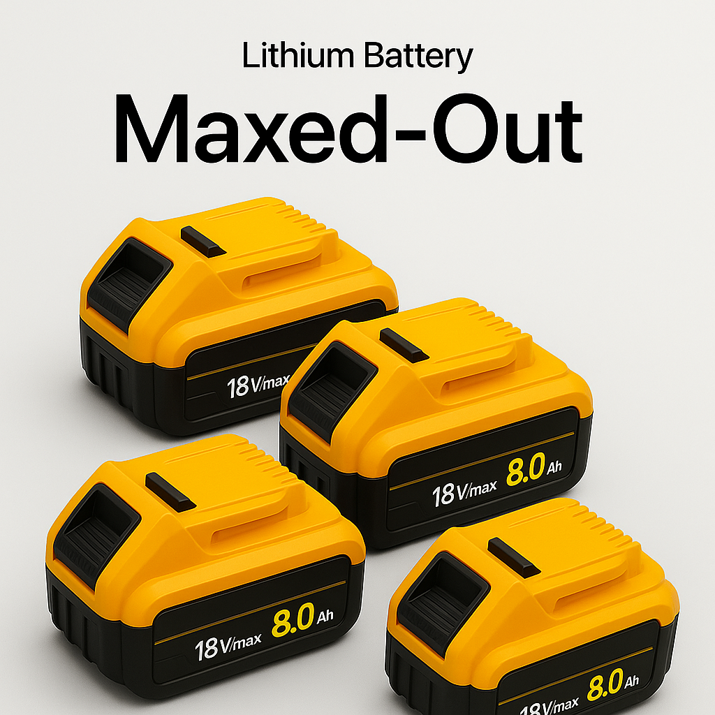 x4 PowerMax 8000mAh Battery™ – 20V MAX Dewalt-Compatible Lithium-Ion Batteries (4-Pack High-Capacity Upgrade)