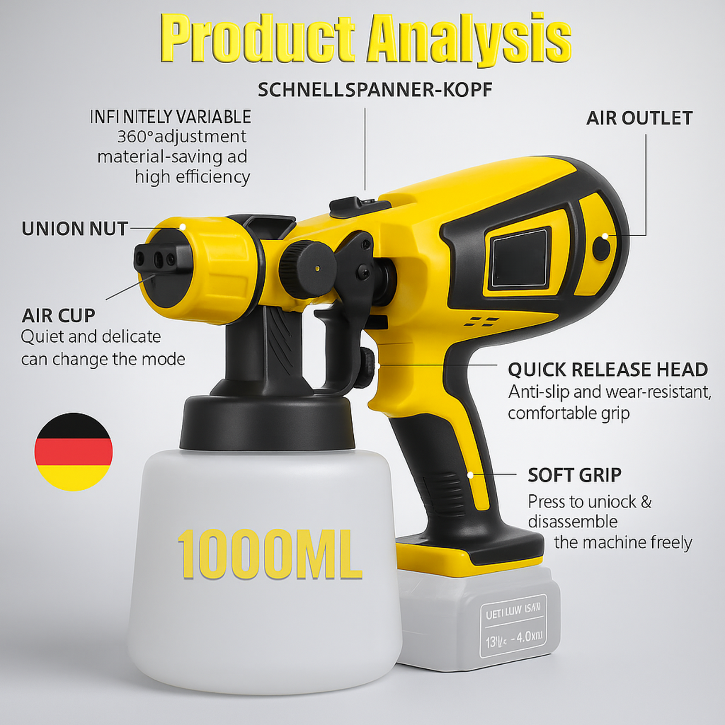 DeWalt 18V Cordless Paint Sprayer – Lightweight, High-Precision HVLP Spray Gun