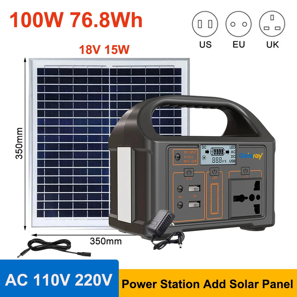 Booked Builders 460Wh Portable Power Station – LiFePO4 Solar Generator with Dual 110V/220V Output & LED Light for Camping, RV, and Home Backup