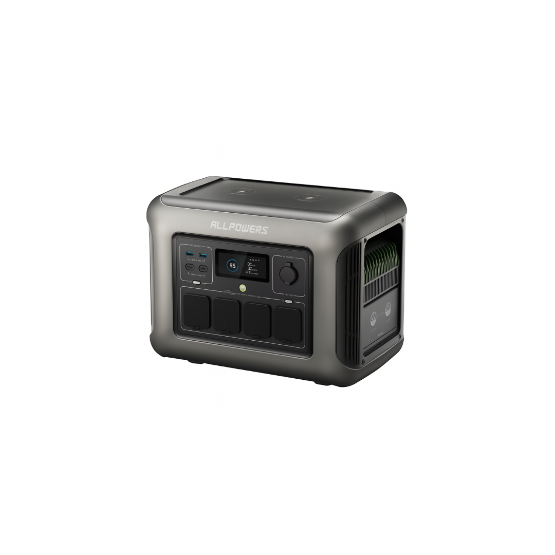 Booked Builders R1500 Portable Power Station – 1800W (3000W Peak) Solar Generator with 1152Wh LiFePO4 Battery for Emergency, RV & Off-Grid Power