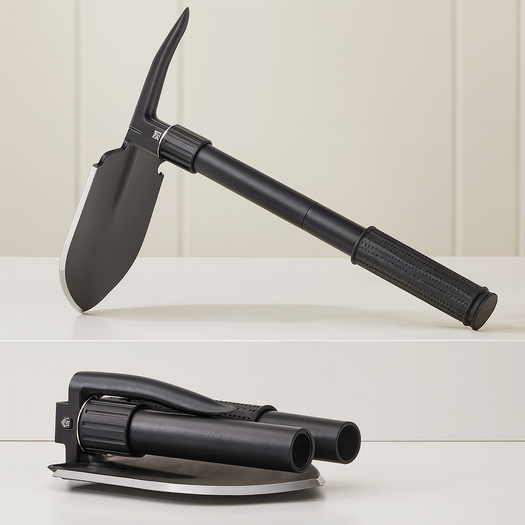 Folding Multi-Tool Survival Shovel with Axe, Saw & Fire Starter