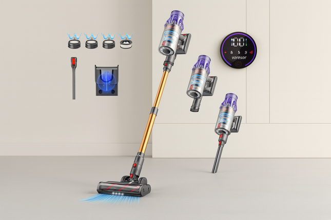 Powerful Cordless Vacuum Rechargeable Stick Cleaner with HEPA Filter
