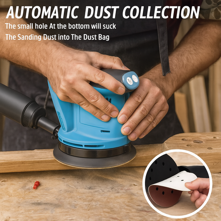 Premium Cordless Random Orbit Sander™ – High-Power 20V Handheld Sander for Wood, Metal & Finishing Jobs