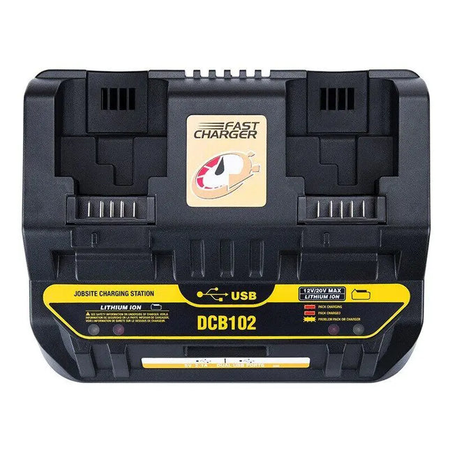 RapidCharge Dual Port Charger™ – Fast Smart Charging Dock for 18V/20V Lithium-Ion Batteries (Makita/Dewalt Compatible)
