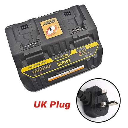RapidCharge Dual Port Charger™ – Fast Smart Charging Dock for 18V/20V Lithium-Ion Batteries (Makita/Dewalt Compatible)