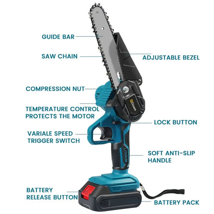 Cordless Makita Compatible Mini Garden Chainsaw™ – 18V Compact Pruning Saw for Tree Trimming & Yard Work