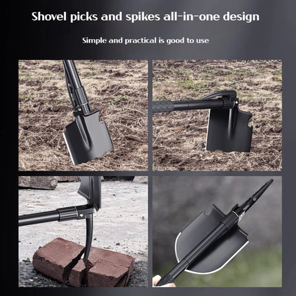 Adventure Ready Multi-Tool Shovel™ – Tactical Folding Survival Shovel with Axe, Saw, Fire Starter & More
