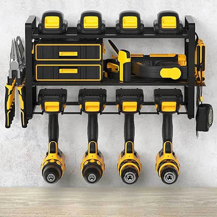 Wall-Mounted Tool Organizer Rack Heavy Duty Drill & Power Tool Storage