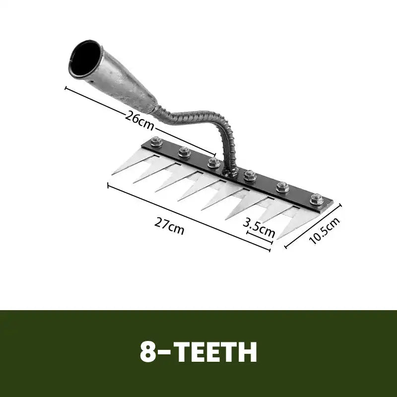 Premium Manganese Steel Garden Rake™ – Heavy-Duty Landscaping Tool for Soil, Gravel & Leaves